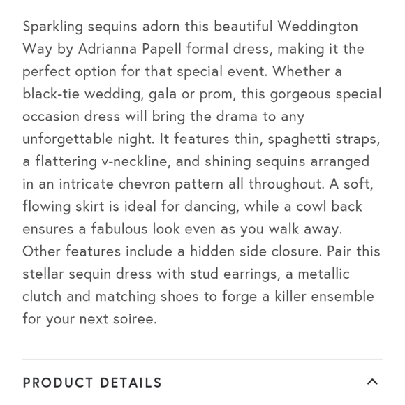 Adrianna Papell Gold sequined formal gown size 14 - Picture 6 of 11